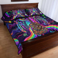 Trippy Guitar Quilt Bed Set Festival Soul Psychedelic Music Vibes Since 1969