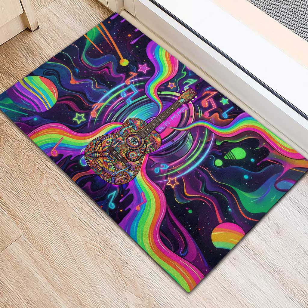 Trippy Guitar Rubber Doormat Festival Soul Psychedelic Music Vibes Since 1969