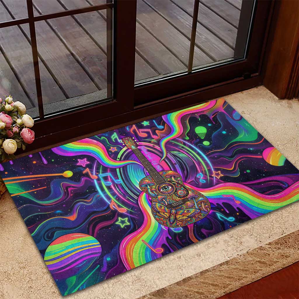 Trippy Guitar Rubber Doormat Festival Soul Psychedelic Music Vibes Since 1969