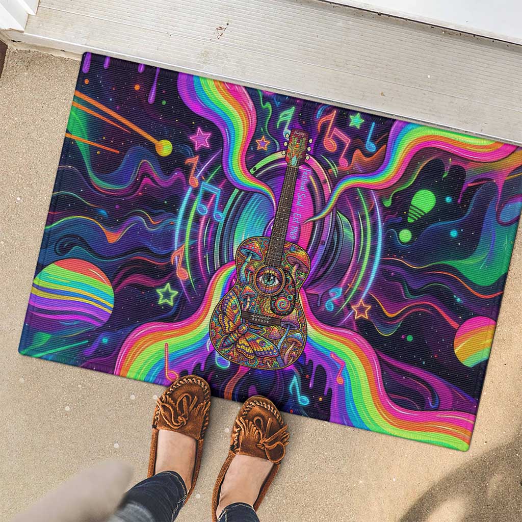 Trippy Guitar Rubber Doormat Festival Soul Psychedelic Music Vibes Since 1969