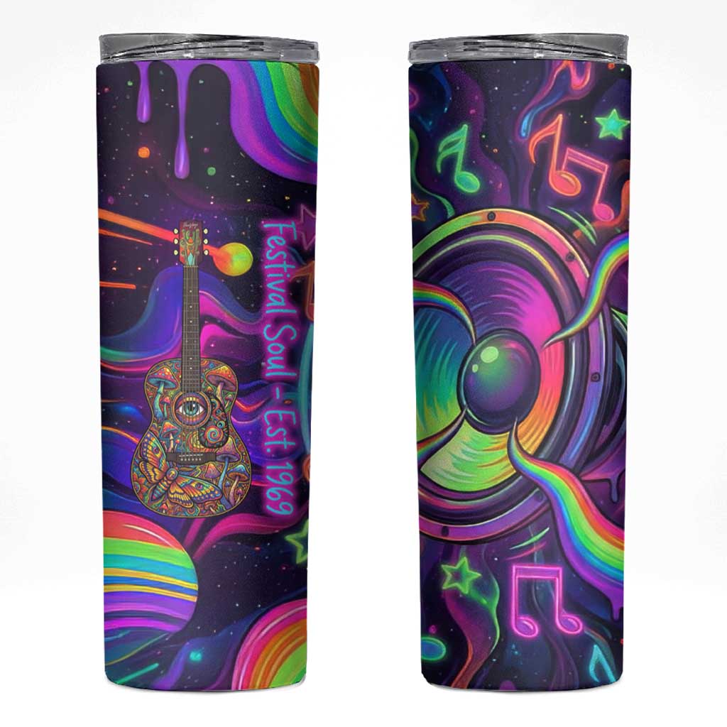 Trippy Guitar Skinny Tumbler Festival Soul Psychedelic Music Vibes Since 1969