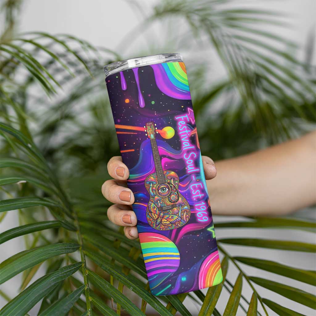 Trippy Guitar Skinny Tumbler Festival Soul Psychedelic Music Vibes Since 1969