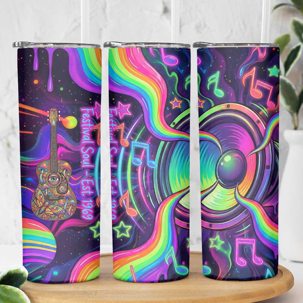 Trippy Guitar Skinny Tumbler Festival Soul Psychedelic Music Vibes Since 1969