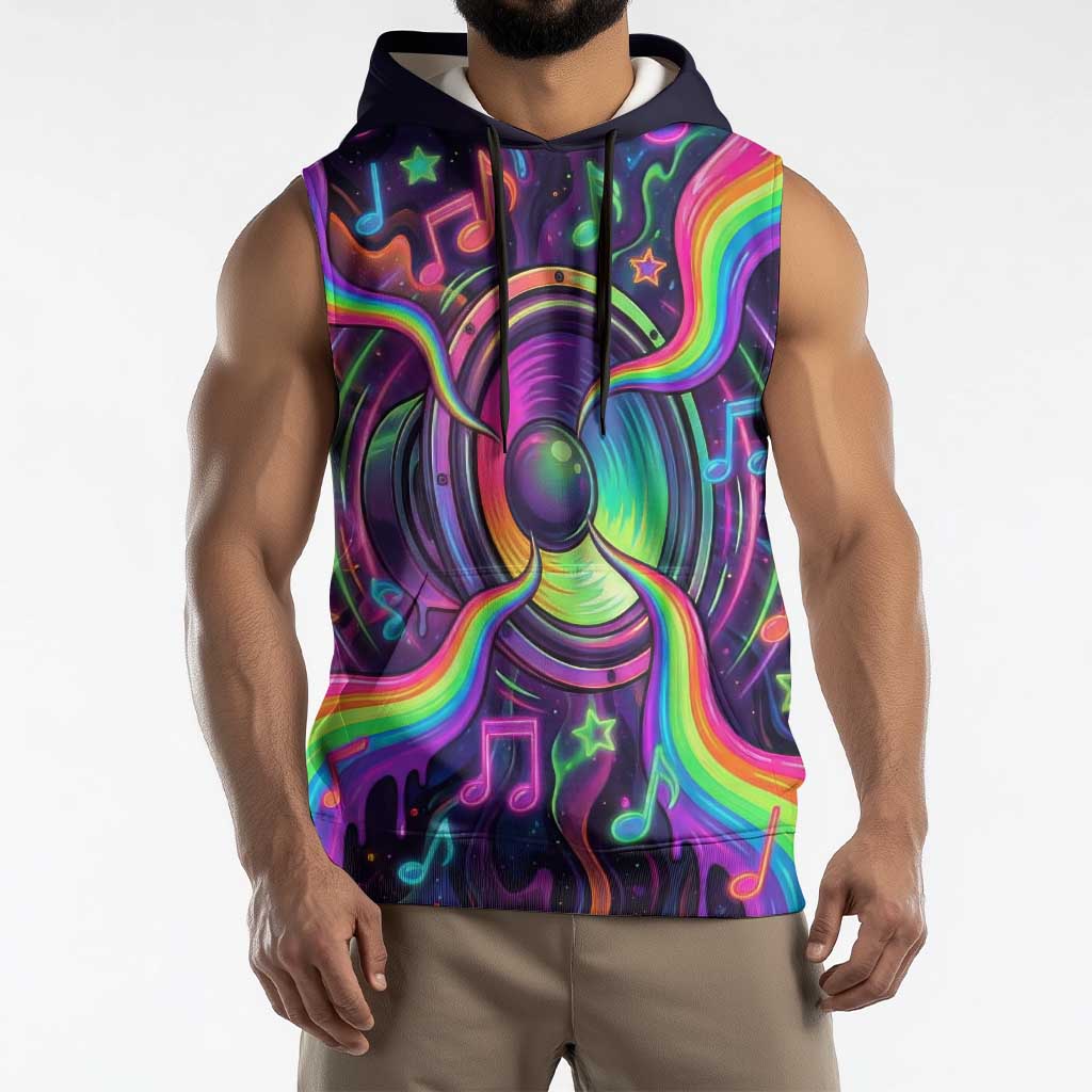 Trippy Guitar Sleeveless Hoodie Festival Soul Psychedelic Music Vibes Since 1969