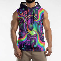 Trippy Guitar Sleeveless Hoodie Festival Soul Psychedelic Music Vibes Since 1969