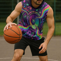 Trippy Guitar Sleeveless Hoodie Festival Soul Psychedelic Music Vibes Since 1969