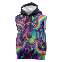 Trippy Guitar Sleeveless Zip Hoodie Festival Soul Psychedelic Music Vibes Since 1969