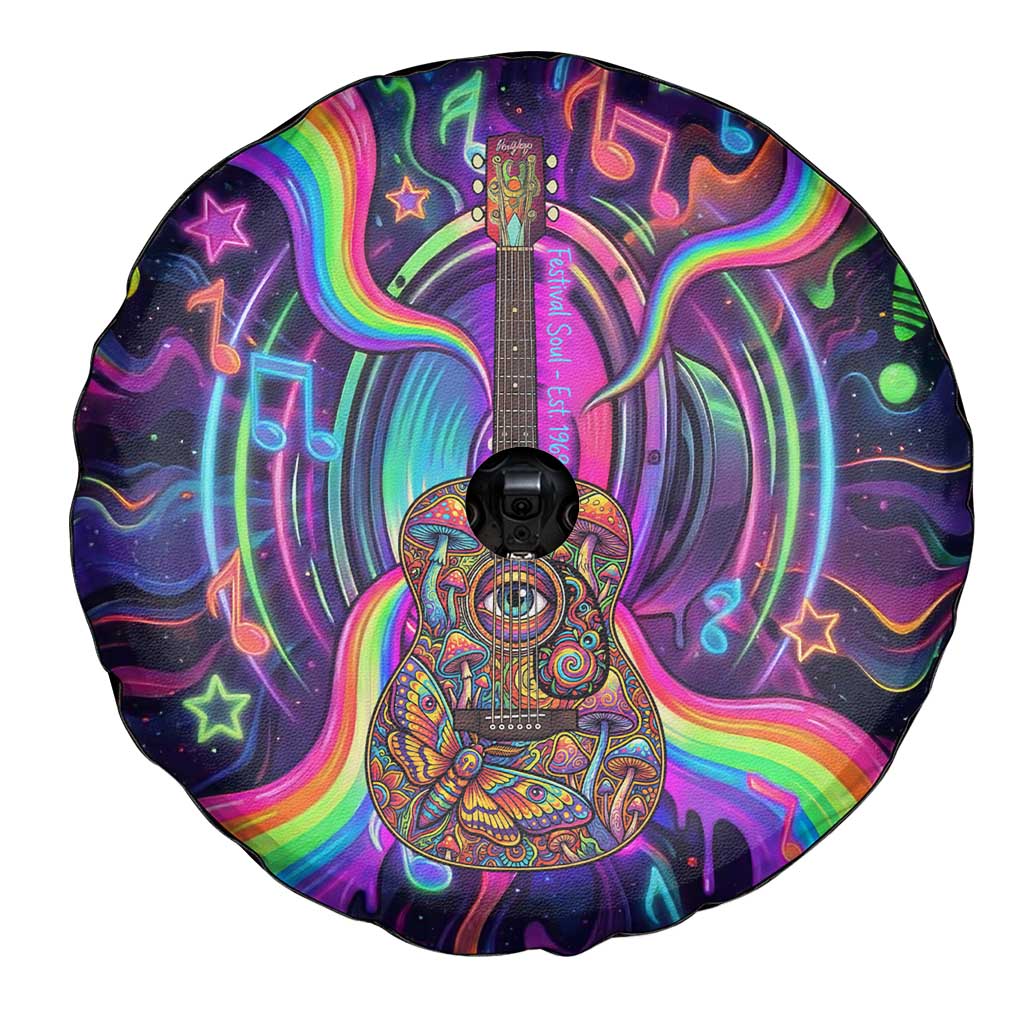 Trippy Guitar Spare Tire Cover Festival Soul Psychedelic Music Vibes Since 1969