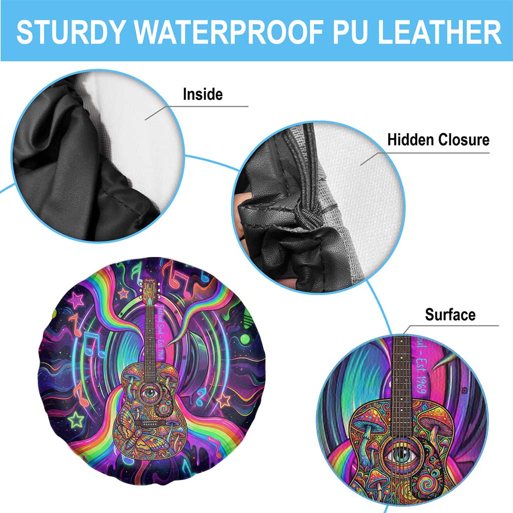 Trippy Guitar Spare Tire Cover Festival Soul Psychedelic Music Vibes Since 1969