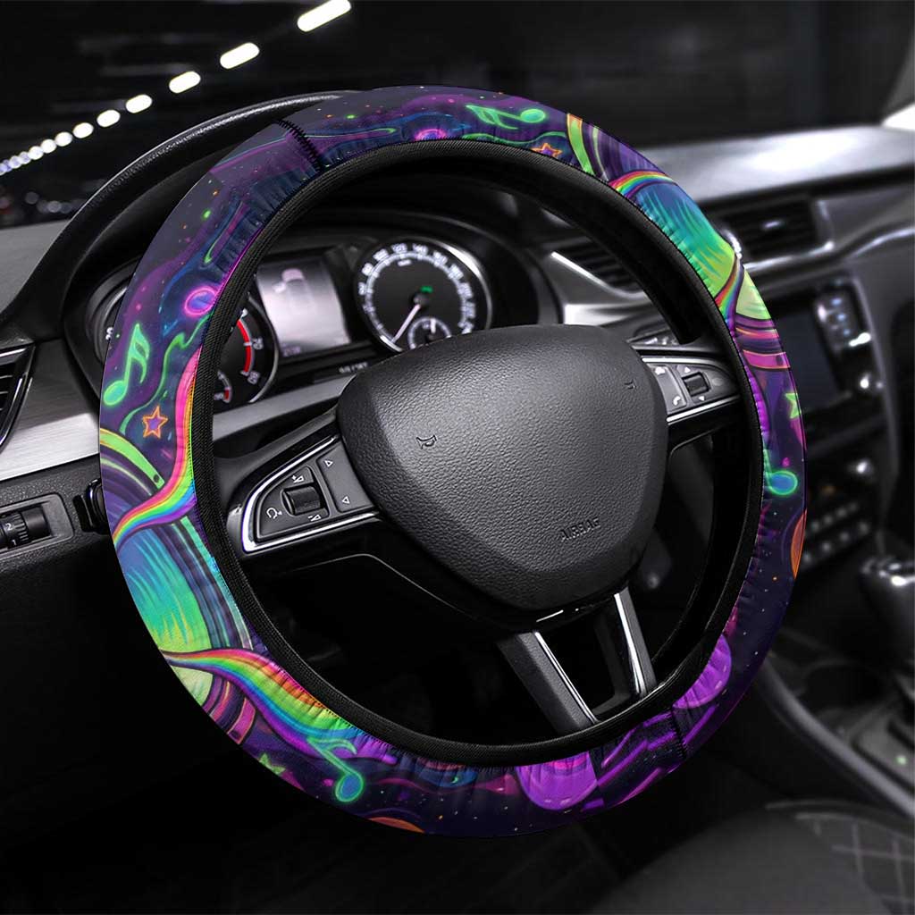 Trippy Guitar Steering Wheel Cover Festival Soul Psychedelic Music Vibes Since 1969