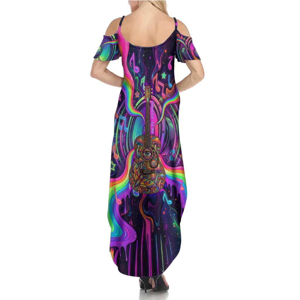 Trippy Guitar Summer Maxi Dress Festival Soul Psychedelic Music Vibes Since 1969
