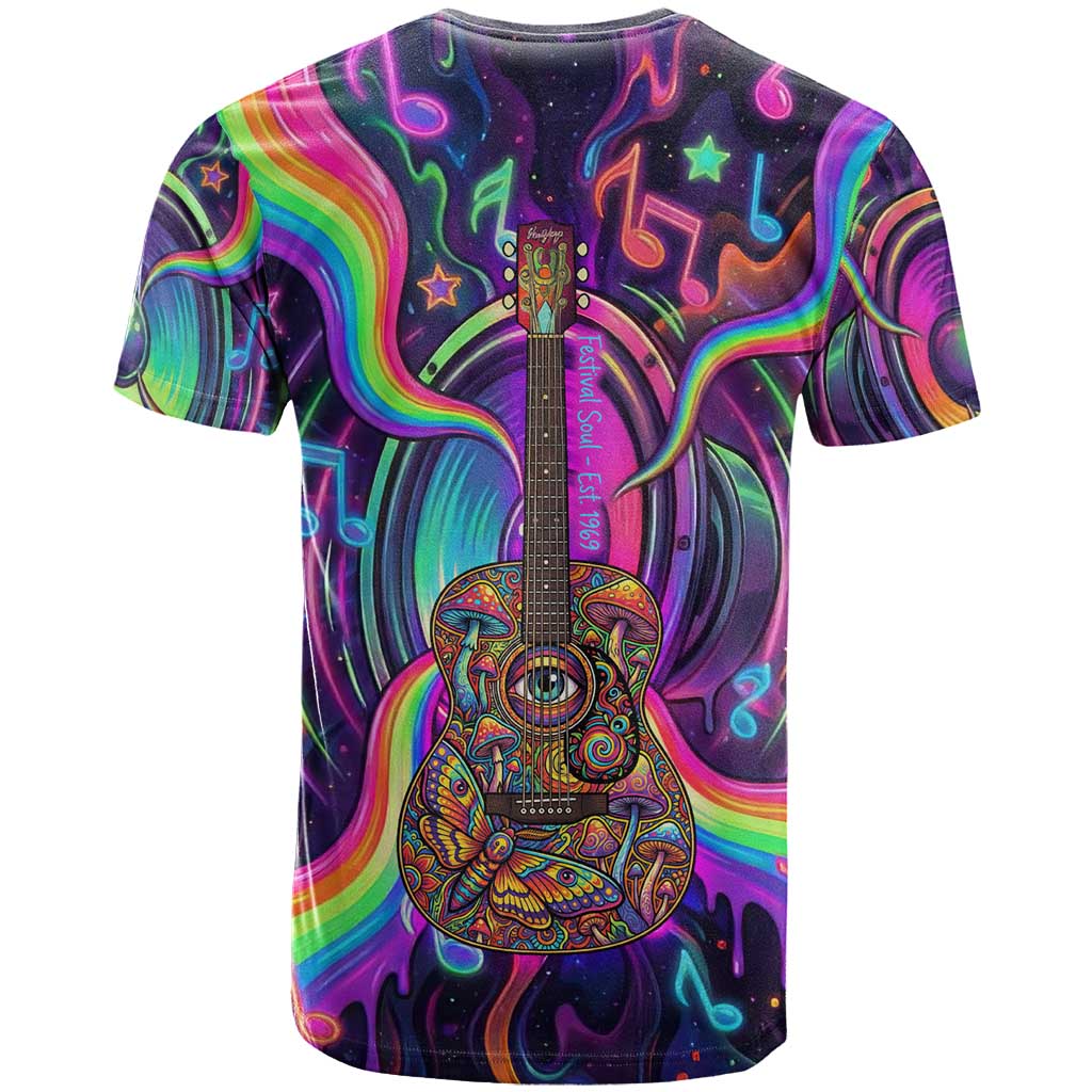 Trippy Guitar T Shirt Festival Soul Psychedelic Music Vibes Since 1969