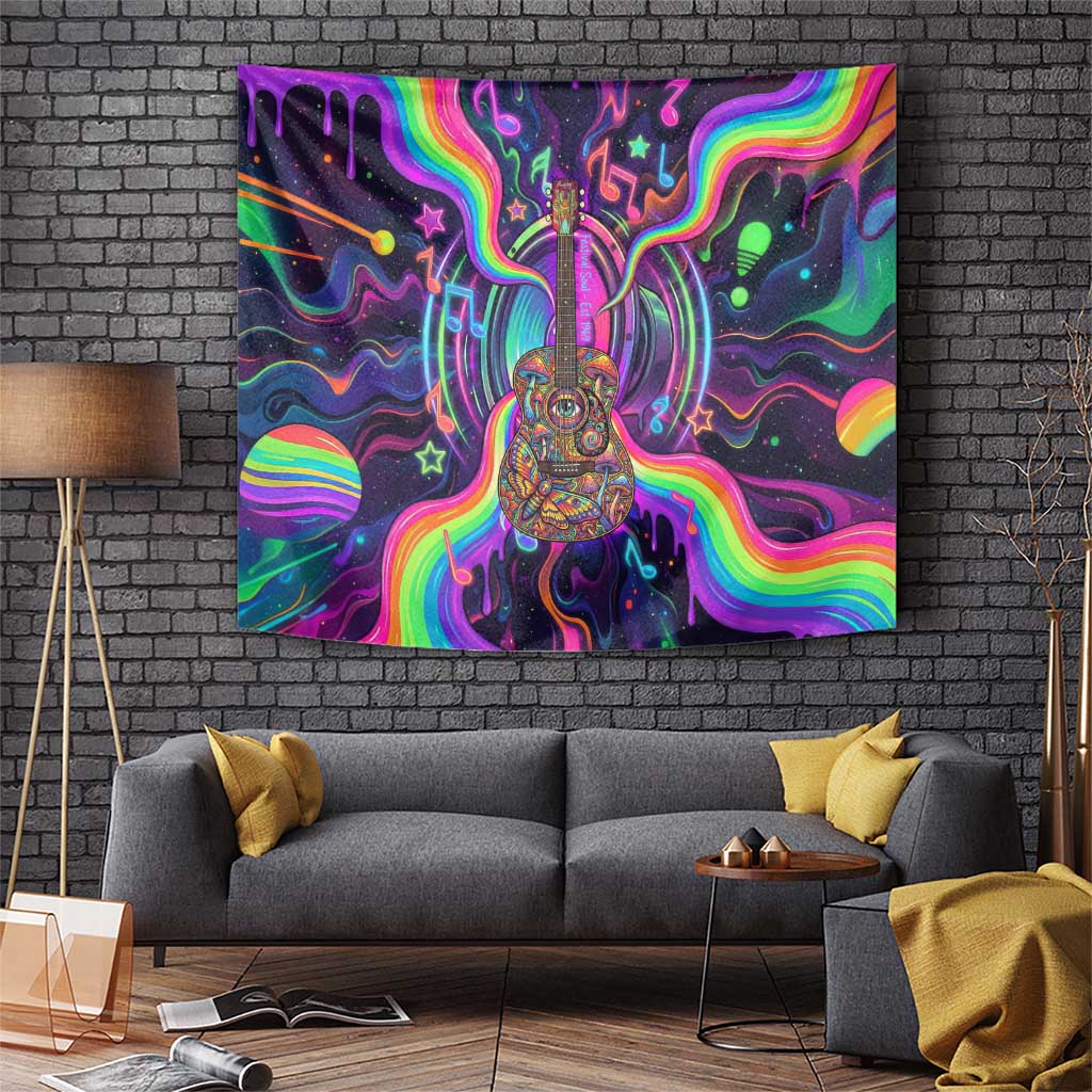 Trippy Guitar Tapestry Festival Soul Psychedelic Music Vibes Since 1969