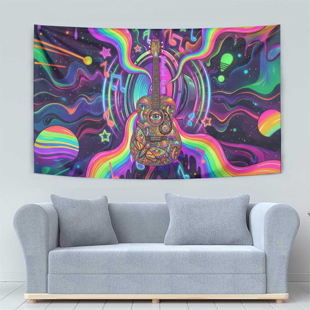 Trippy Guitar Tapestry Festival Soul Psychedelic Music Vibes Since 1969