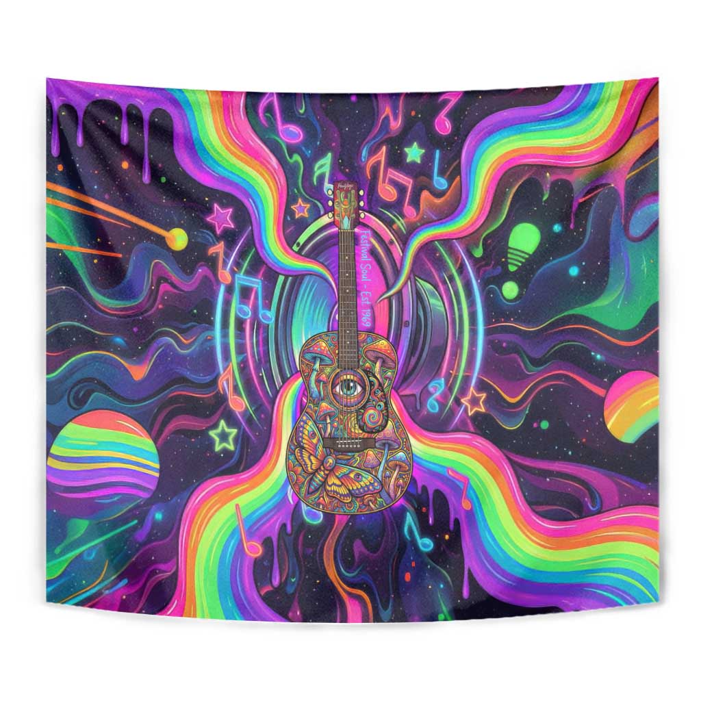 Trippy Guitar Tapestry Festival Soul Psychedelic Music Vibes Since 1969