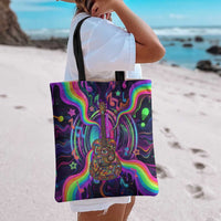 Trippy Guitar Tote Bag Festival Soul Psychedelic Music Vibes Since 1969