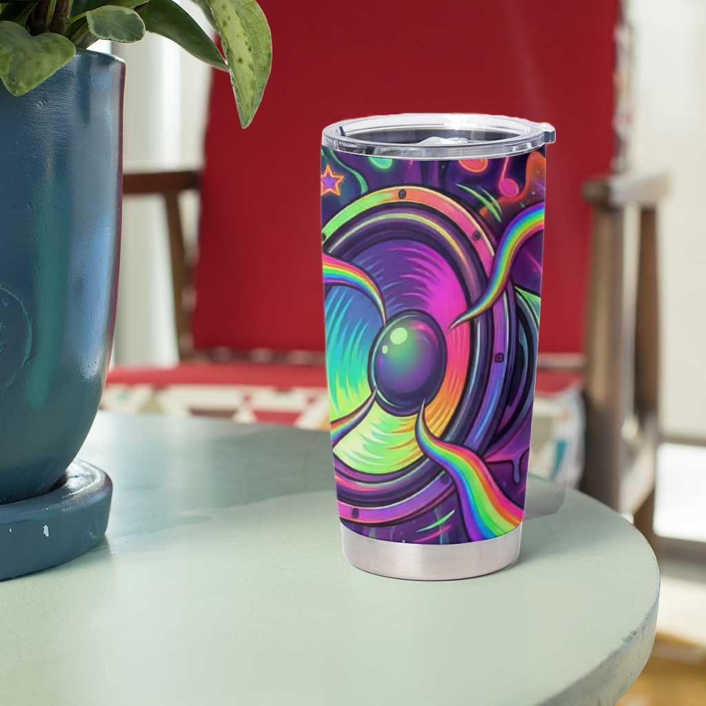 Trippy Guitar Tumbler Cup Festival Soul Psychedelic Music Vibes Since 1969