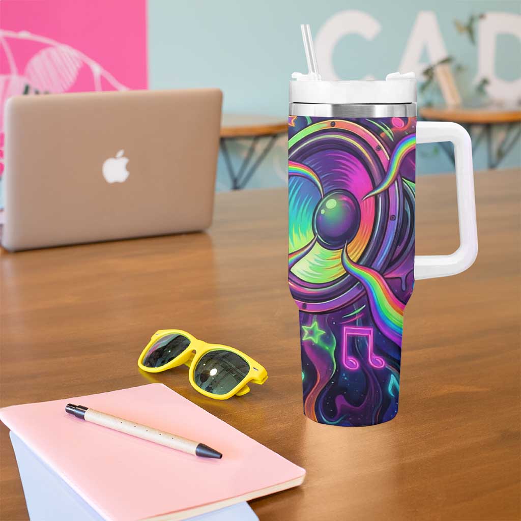 Trippy Guitar Tumbler With Handle Festival Soul Psychedelic Music Vibes Since 1969