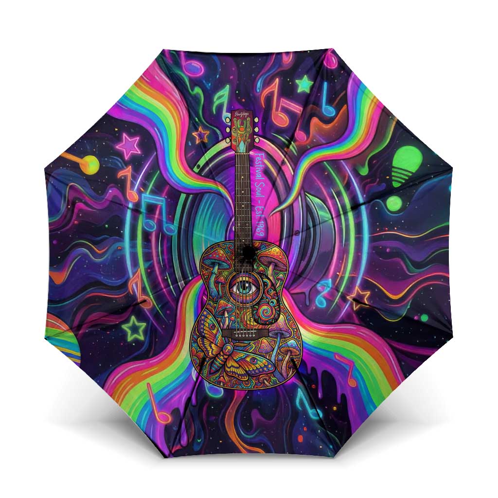 Trippy Guitar Umbrella Festival Soul Psychedelic Music Vibes Since 1969