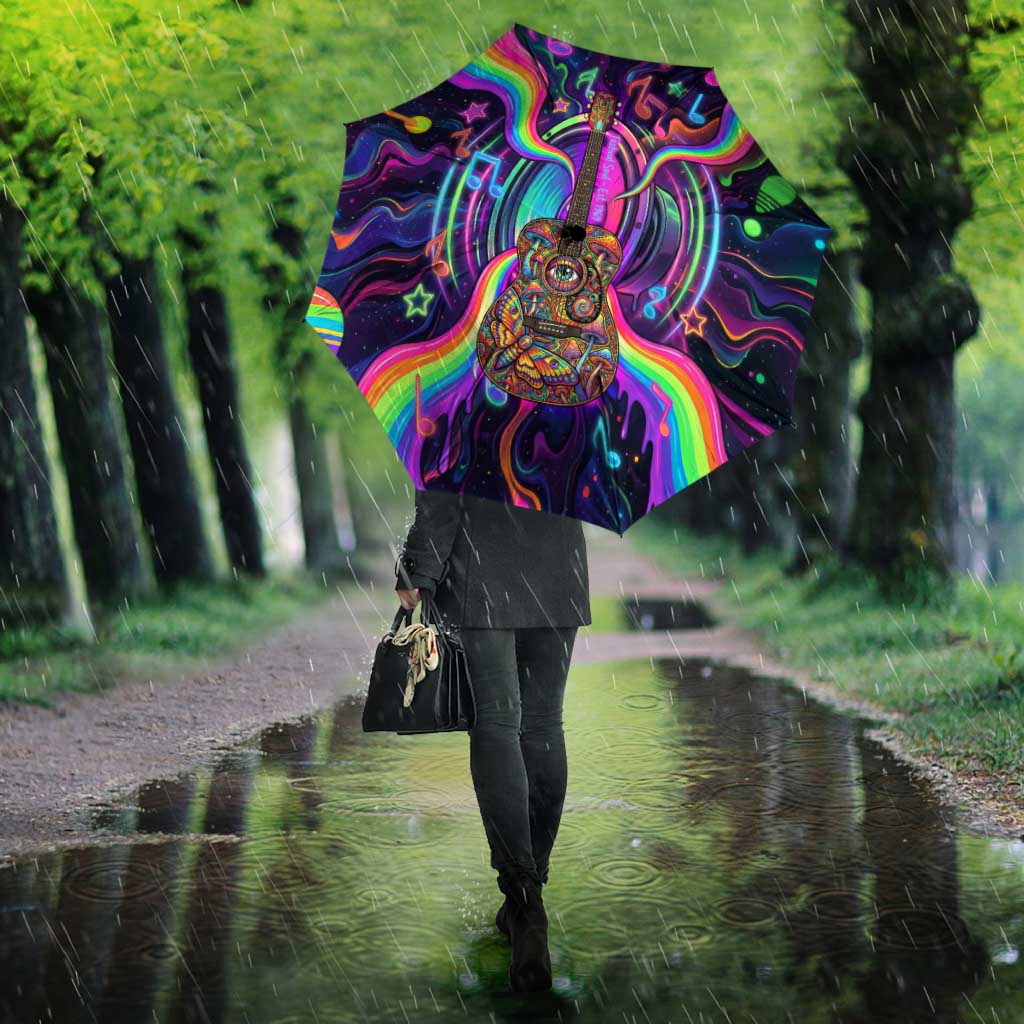 Trippy Guitar Umbrella Festival Soul Psychedelic Music Vibes Since 1969