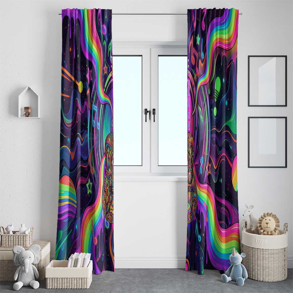 Trippy Guitar Window Curtain Festival Soul Psychedelic Music Vibes Since 1969