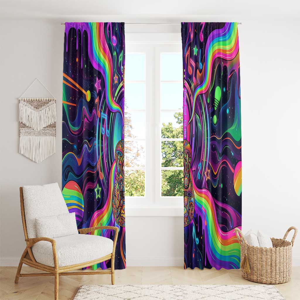 Trippy Guitar Window Curtain Festival Soul Psychedelic Music Vibes Since 1969