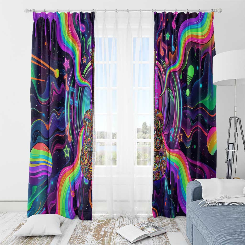 Trippy Guitar Window Curtain Festival Soul Psychedelic Music Vibes Since 1969