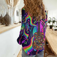 Trippy Guitar Women Casual Shirt Festival Soul Psychedelic Music Vibes Since 1969