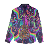 Trippy Guitar Women Casual Shirt Festival Soul Psychedelic Music Vibes Since 1969