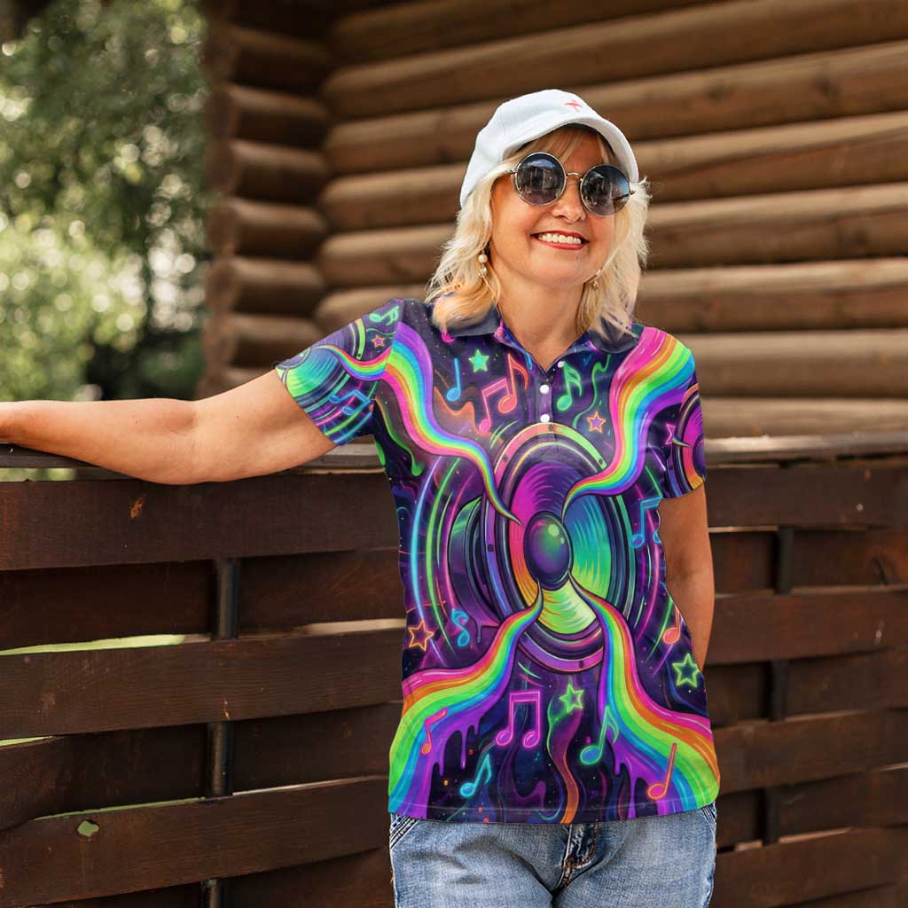 Trippy Guitar Women Polo Shirt Festival Soul Psychedelic Music Vibes Since 1969