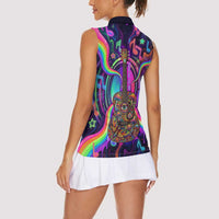 Trippy Guitar Women Sleeveless Polo Shirt Festival Soul Psychedelic Music Vibes Since 1969