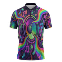 Trippy Guitar Zipper Polo Shirt Festival Soul Psychedelic Music Vibes Since 1969