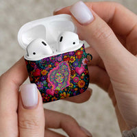 Psychedelic Visionary Woman Hippie AirPods Case Tune In, Turn On, Drop Out - Flower Power Awakening