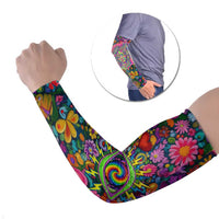 Psychedelic Visionary Woman Hippie Arm Sleeves Tune In, Turn On, Drop Out - Flower Power Awakening