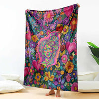 Psychedelic Visionary Woman Hippie Blanket Tune In, Turn On, Drop Out - Flower Power Awakening