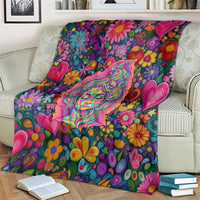 Psychedelic Visionary Woman Hippie Blanket Tune In, Turn On, Drop Out - Flower Power Awakening