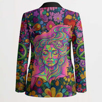 Psychedelic Visionary Woman Hippie Blazer Tune In, Turn On, Drop Out - Flower Power Awakening