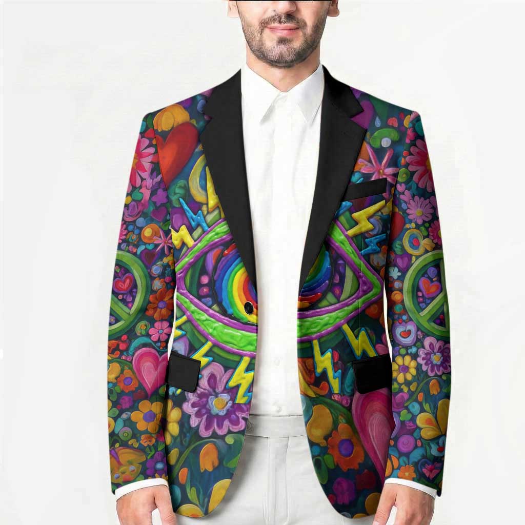 Psychedelic Visionary Woman Hippie Blazer Tune In, Turn On, Drop Out - Flower Power Awakening