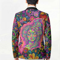 Psychedelic Visionary Woman Hippie Blazer Tune In, Turn On, Drop Out - Flower Power Awakening