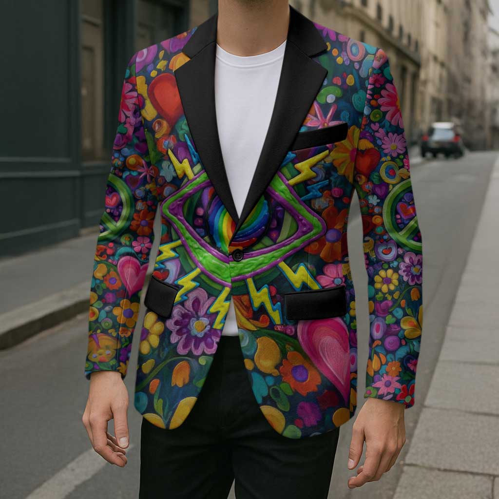 Psychedelic Visionary Woman Hippie Blazer Tune In, Turn On, Drop Out - Flower Power Awakening