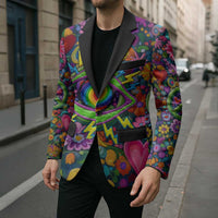 Psychedelic Visionary Woman Hippie Blazer Tune In, Turn On, Drop Out - Flower Power Awakening