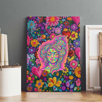 Psychedelic Visionary Woman Hippie Canvas Wall Art Tune In, Turn On, Drop Out - Flower Power Awakening