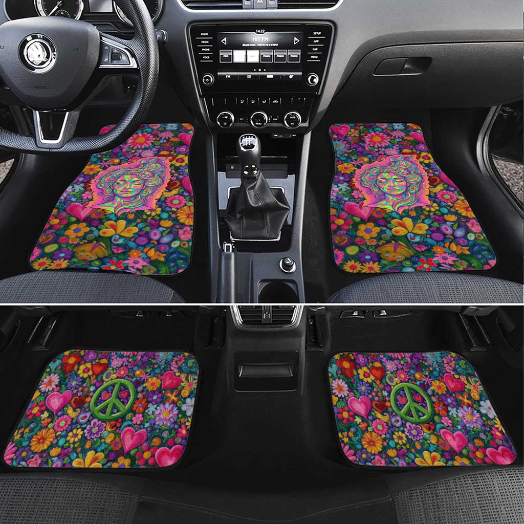 Psychedelic Visionary Woman Hippie Car Mats Tune In, Turn On, Drop Out - Flower Power Awakening