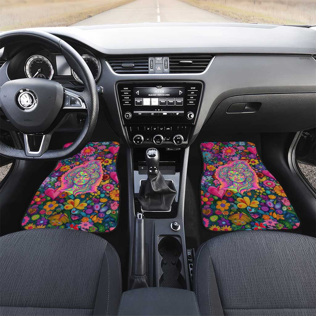 Psychedelic Visionary Woman Hippie Car Mats Tune In, Turn On, Drop Out - Flower Power Awakening
