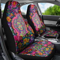 Psychedelic Visionary Woman Hippie Car Seat Cover Tune In, Turn On, Drop Out - Flower Power Awakening
