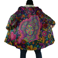 Psychedelic Visionary Woman Hippie Cloak Tune In, Turn On, Drop Out - Flower Power Awakening