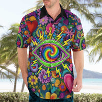 Psychedelic Visionary Woman Hippie Hawaiian Shirt Tune In, Turn On, Drop Out - Flower Power Awakening