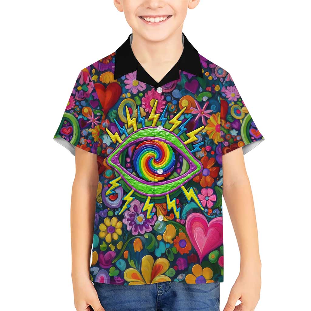 Psychedelic Visionary Woman Hippie Hawaiian Shirt Tune In, Turn On, Drop Out - Flower Power Awakening