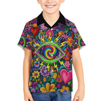 Psychedelic Visionary Woman Hippie Hawaiian Shirt Tune In, Turn On, Drop Out - Flower Power Awakening