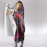 Psychedelic Visionary Woman Hippie Hooded Blanket Tune In, Turn On, Drop Out - Flower Power Awakening